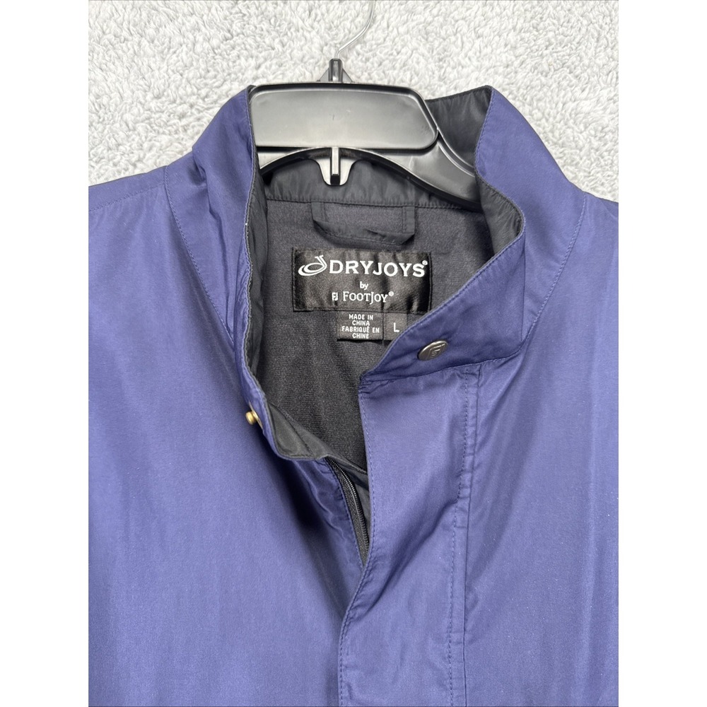FootJoy DryJoys Jacket Mens Large Navy Blue 1/4 Zip Pullover FJ Golf S/S Snap